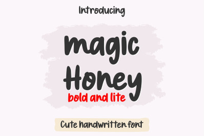 Magic Honey Font Duo Bold &amp; Lite  Cute Handwritten Typeface
