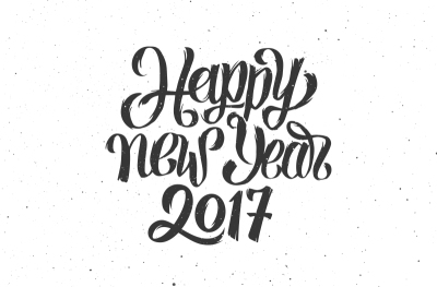 Happy New Year 2017 typographic card