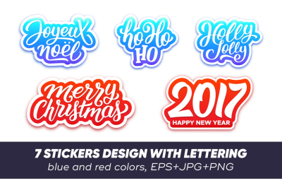 Lettering on stickers for Christmas
