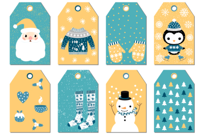 Cute printable Christmas tags, Kawaii holiday gift tags, Printable favor tags, Labels