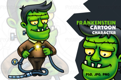 Frankenstein Cartoon Character Digital Painting