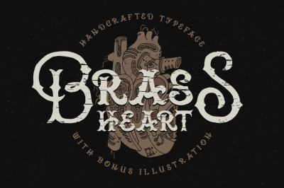 Brass heart font
