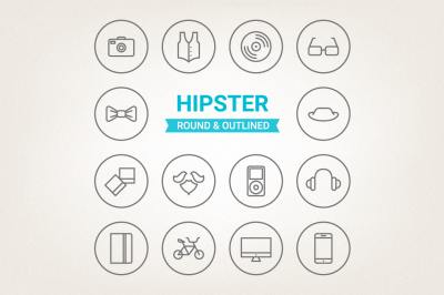 Circle Hipster Icons