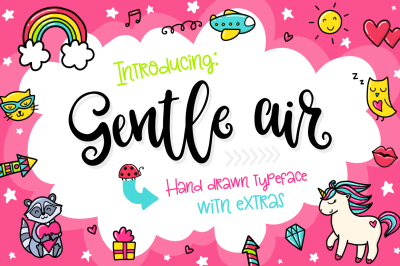 Gentle Air Typeface with Extras