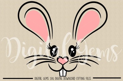 Easter Bunny Rabbit Face SVG / DXF / EPS / PNG Files