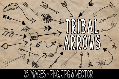 Tribal Arrows Clip Art - PNG, JPG and EPS Vector Formats