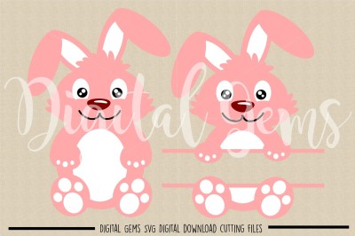 Easter Bunny Rabbit&2C; Split Rabbit SVG &2F; DXF &2F; EPS &2F; PNG Files