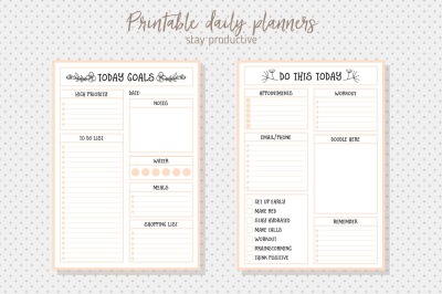 Printable daily planner