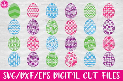 40 Patterned Eggs Bundle - SVG, DXF, EPS Digital Cut Files