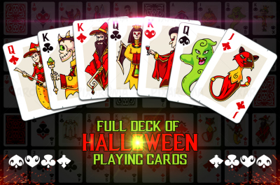 Full Deck of Halloween Playing Cards
