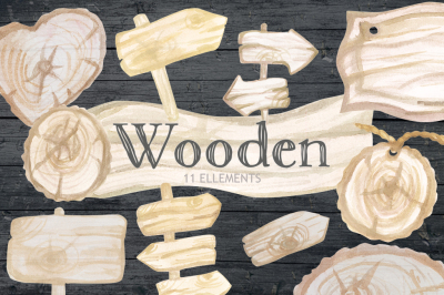 Hand Drawn Wooden Sign Clipart