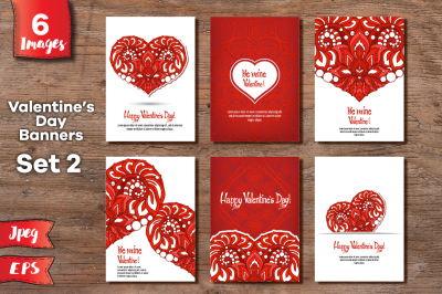 Set of 6 Valentine's day banners - 5