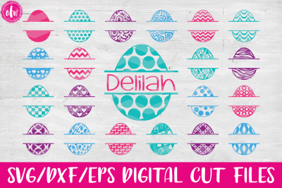 40 Pattern Split Eggs Bundle - SVG, DXF, EPS Cut Files