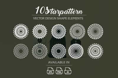 10 starpattern vector shape design elements
