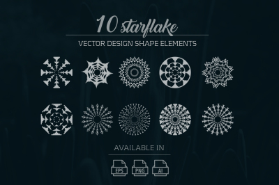 10 starflake vector design elements