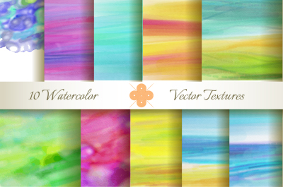 10 Watercolor Vector Textures