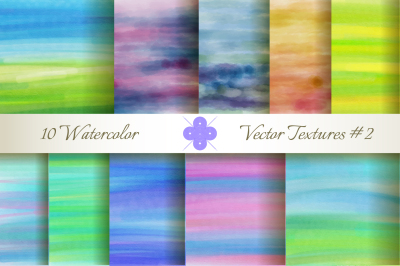 10 Watercolor Vector Textures #2