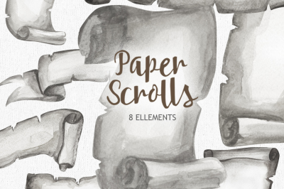Watercolor Paper Scrolls