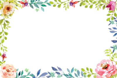 hand painting floral frame