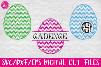 Chevron Patterned Easter Eggs - SVG, DXF, EPS Cut Files