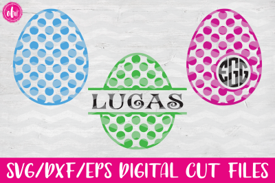 Polka Dot Patterned Easter Eggs - SVG, DXF, EPS Cut Files