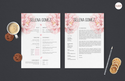 Elegant floral CV and Cover Letter template