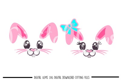 Rabbit Faces SVG &2F; DXF &2F; EPS &2F; PNG Files