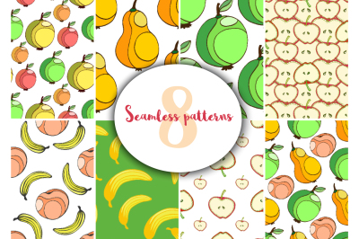 Fruits patterns. Sweet vector