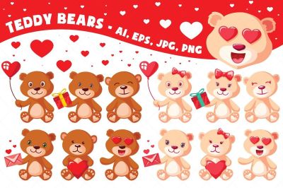 Teddy Bears Vector Characters