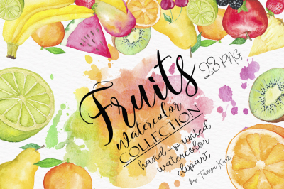 Fruits Watercolor Hand-painted Clipart