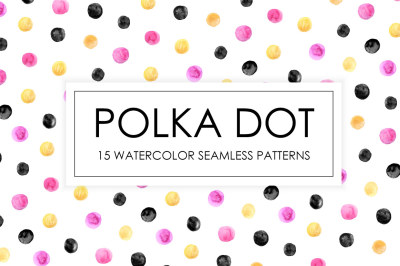 Watercolor Polka Dot Seamless Patterns
