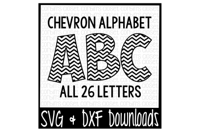 Chevron Alphabet * Chevron Pattern Cut File