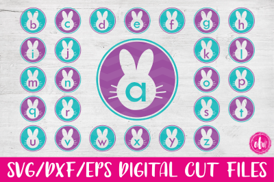 Bunny Monogram Initials Bundle - SVG&2C; DXF&2C; EPS Cut Files
