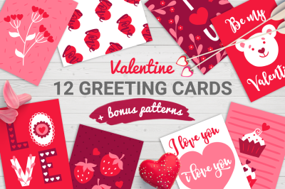 12 Valentine Cards + Bonus Patterns