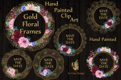 Gold Lace frames clipart