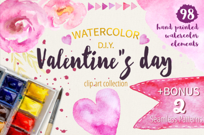 Watercolor Valentine Collection