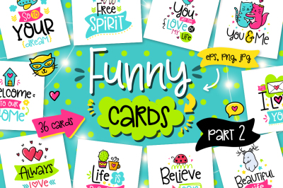 36 Funny Lettering Cards Collection!