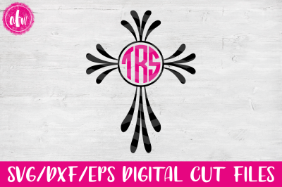 Monogram Cross - SVG, DXF, EPS Cut File