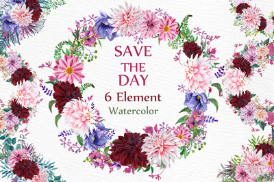 Watercolor Wreaths Clipart