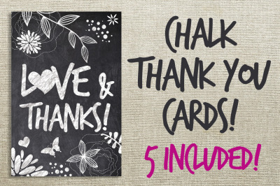 Chalk Thank You Cards Bundle