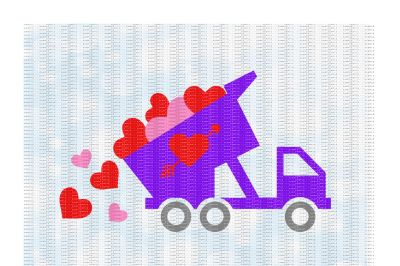 Valentine Heart Dump Truck Cutting/ Printing Files