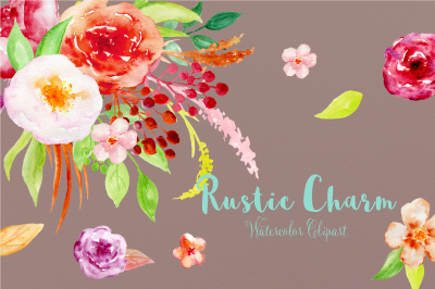 Watercolor Clipart Rustic Charm