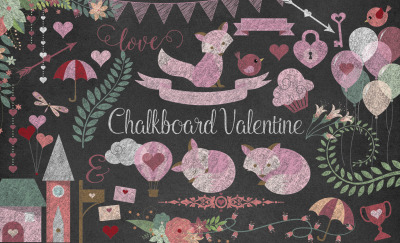 Chalkboard Valentine Clipart