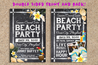 Chalk Summer Beach Party Flyer