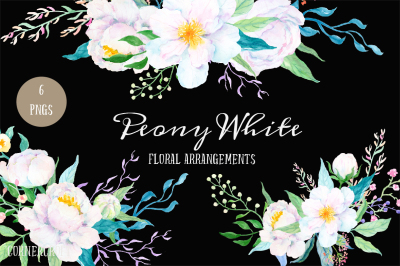 White peony floral arrangment