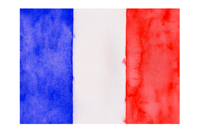 Watercolor Flag of France