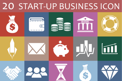 20 startup business icon