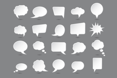 Speech bubbles with shadows