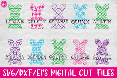 Split Pattern Bunny - SVG, DXF, EPS Cut Files