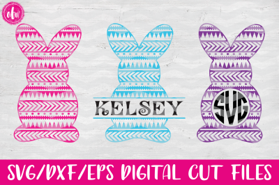 Aztec Tribal Easter Bunny - SVG, DXF, EPS Cut Files